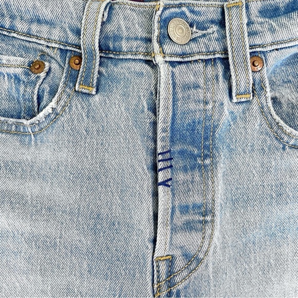 Res Ipsa Custom Levi’s Jeans Wedgie Straight Ankle High Waist Tango Light 25 - Picture 13 of 16